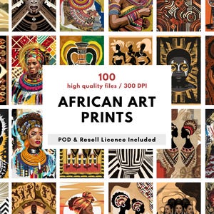 African Art Prints Bundle – 100 Tribal, Ethnic & Cultural Portraits – African Woman Wall Art – Ready to Print Digital Download