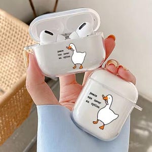 Estuche para Airpods con forma de pato/ Airpods 1, 2, 3, 4/ Estuche para Airpods con dibujos animados/ Estuche para Airpods