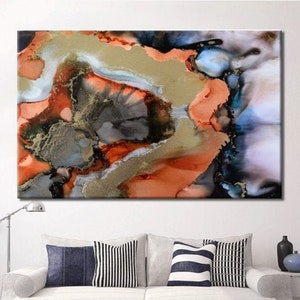 Flame Painting On Copper Wall Art The Copper Was Grinded Etsy