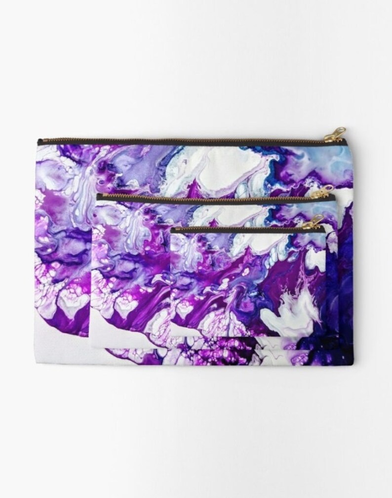 Art Wallet Card Holder Purse Art Pouch Wallet Pouch Zipper Pouch Coin Purse Art Coin Purse Purple Art Lip Gloss Holder Key Holder