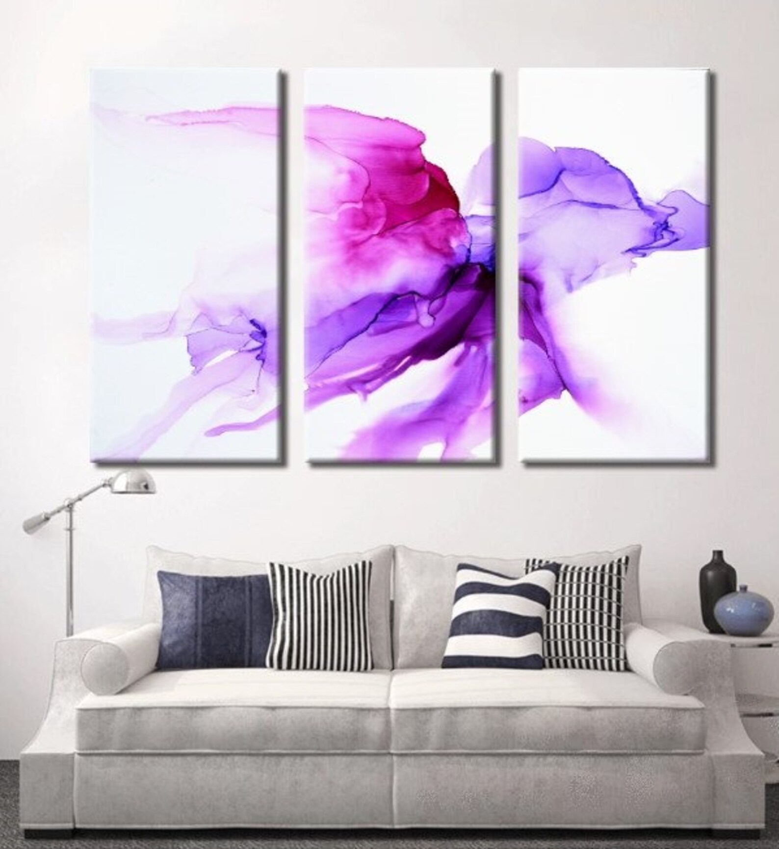 Purple Abstract Art Purple Wall Art Large Purple Art Large Etsy