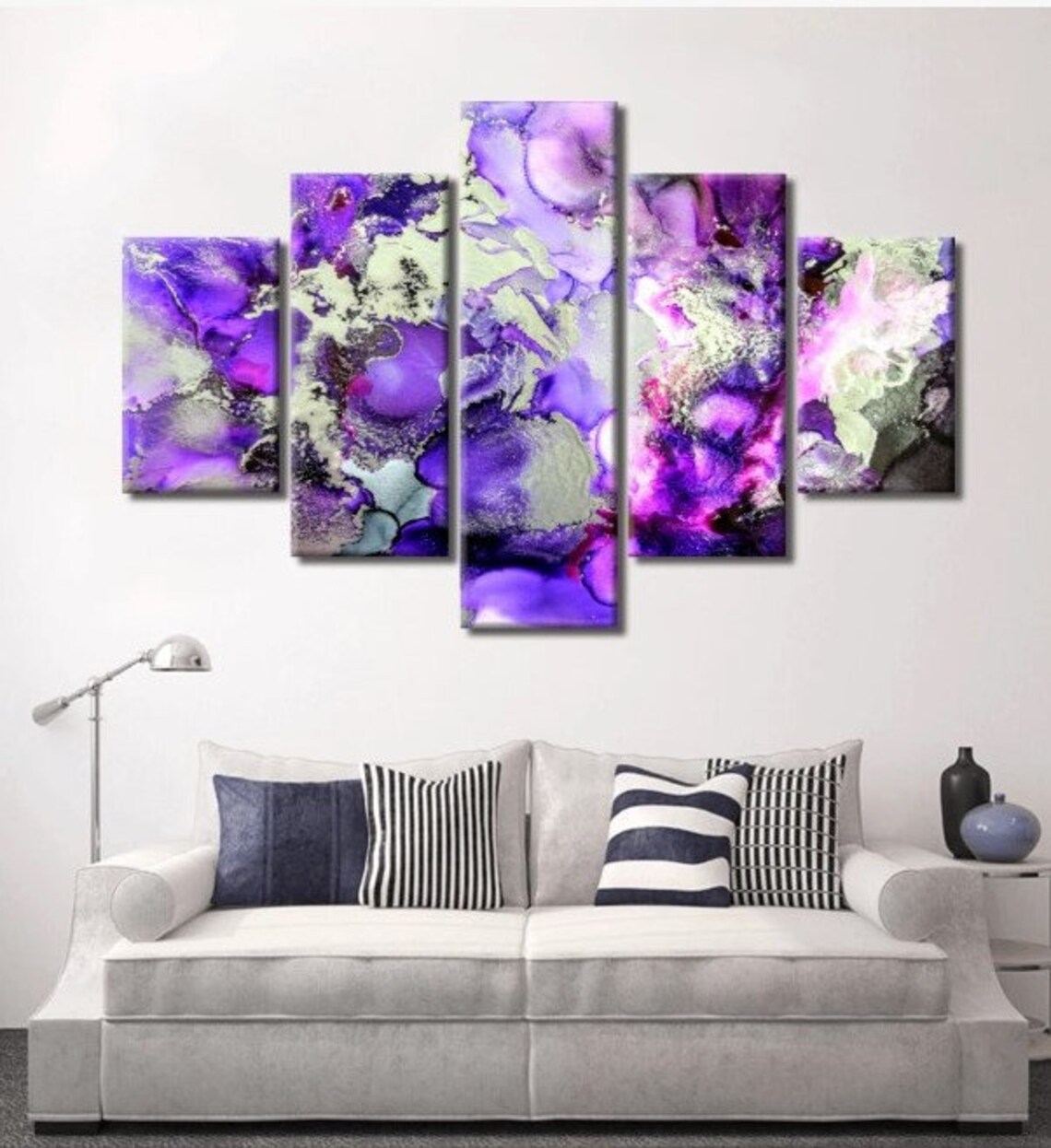 Purple Abstract Art Purple Wall Art Large Purple Art Large Etsy