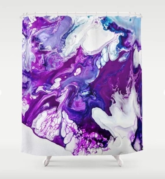 Shower Curtains Shower Curtain Purple Shower Curtain Modern Etsy