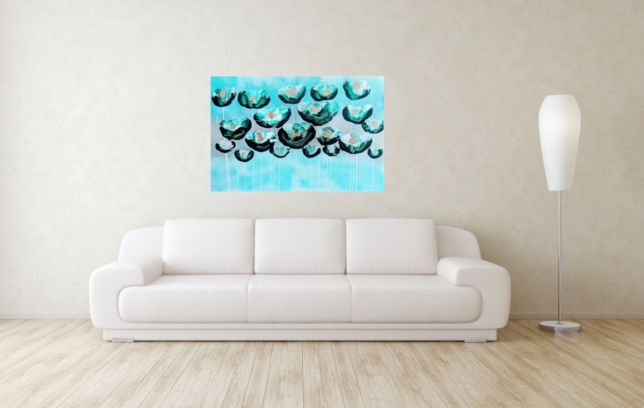 Green Abstract Painting Green Wall Art Original Modern Wall | Etsy