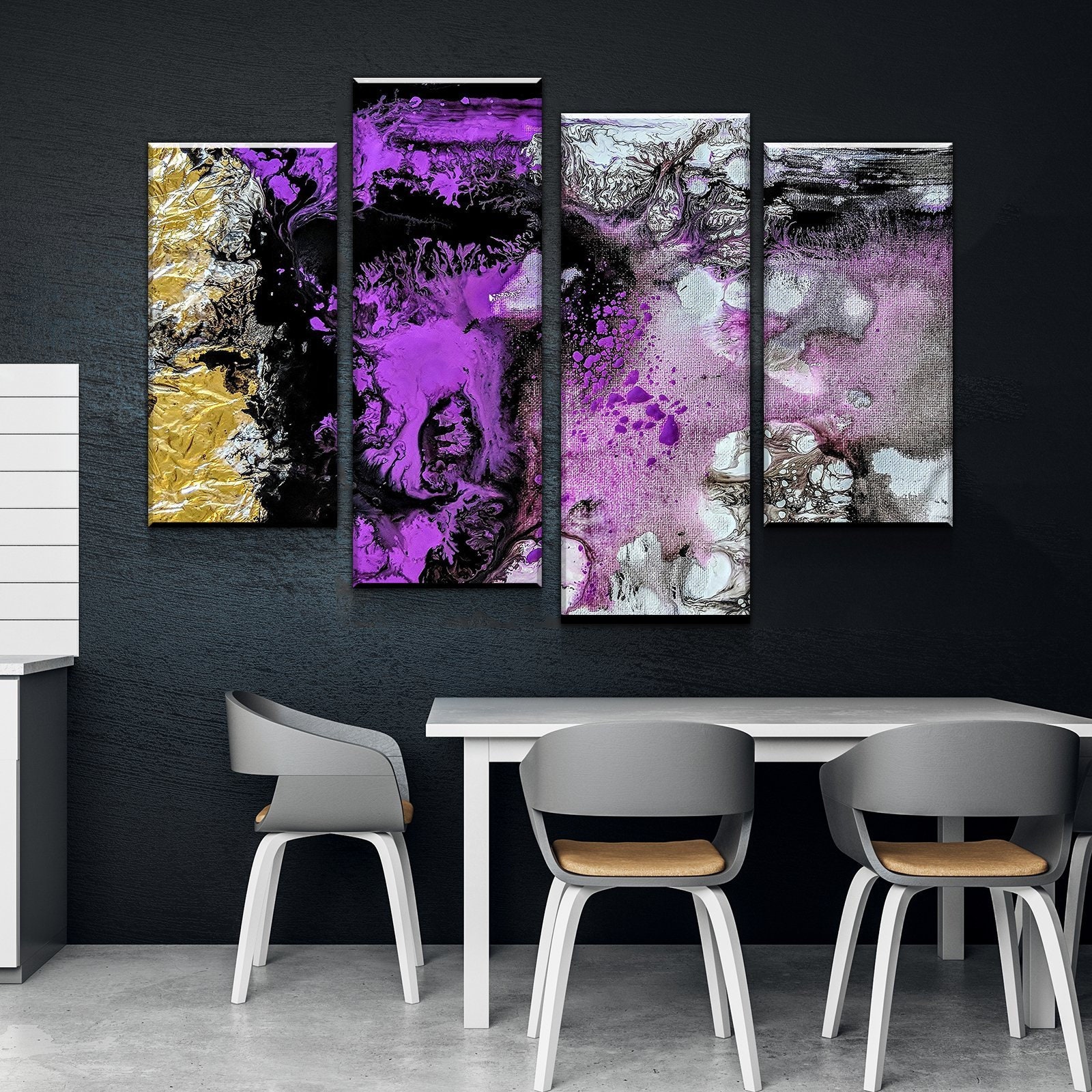 Purple Abstract Art Purple Wall Art Large Purple Art Large Etsy