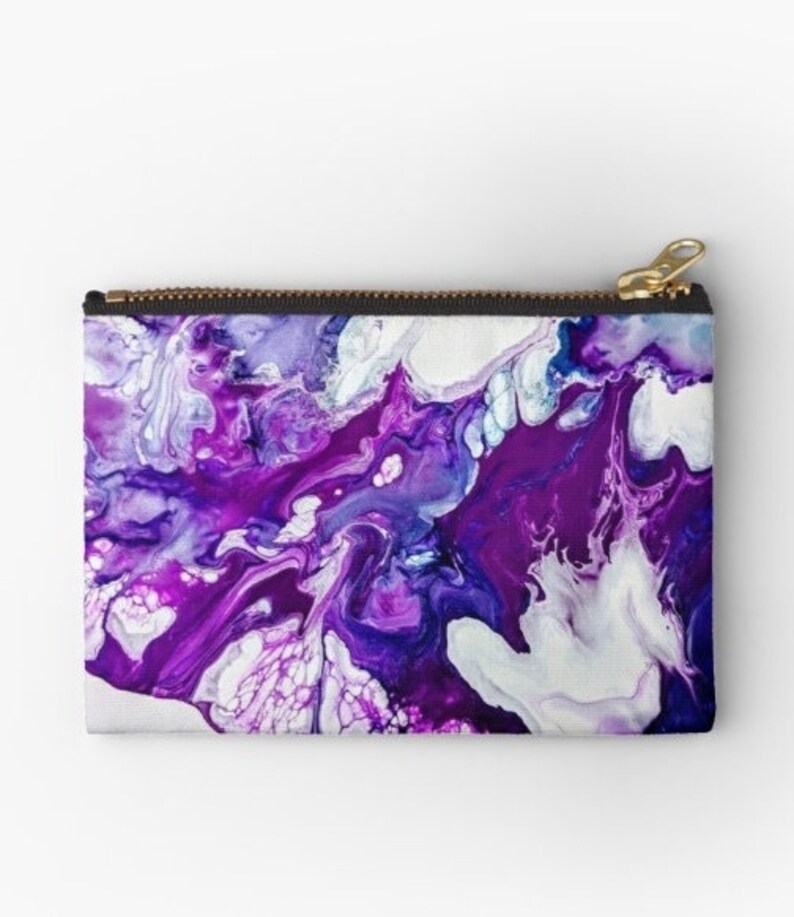 Art Wallet Card Holder Purse Art Pouch Wallet Pouch Zipper Pouch Coin Purse Art Coin Purse Purple Art Lip Gloss Holder Key Holder