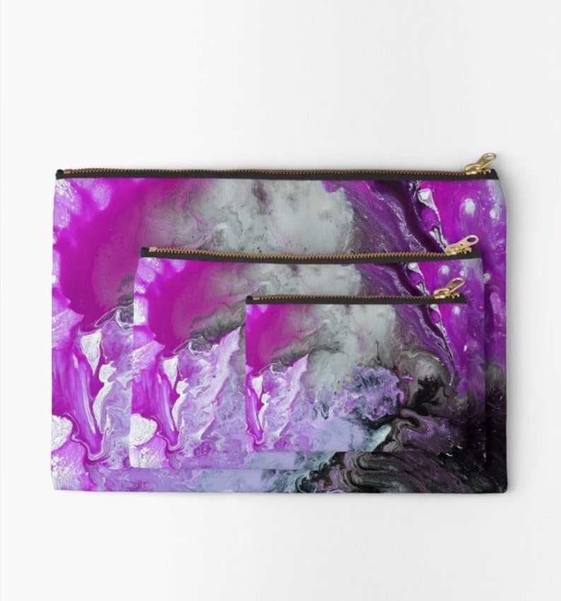 Key Holder Art Coin Purse Coin Purse Purple Art Art Pouch Art Wallet Card Holder Pouch Purse Wallet Lip Gloss Holder Zipper Pouch