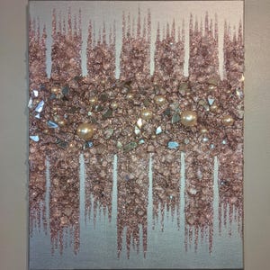 Pink and Silver Glam Glitter Glass Wall Art, Glass Wall Art, Pink Wall Art, Pink Decor, Blush Wall Art, Blush Decor, Blush Glitter Art