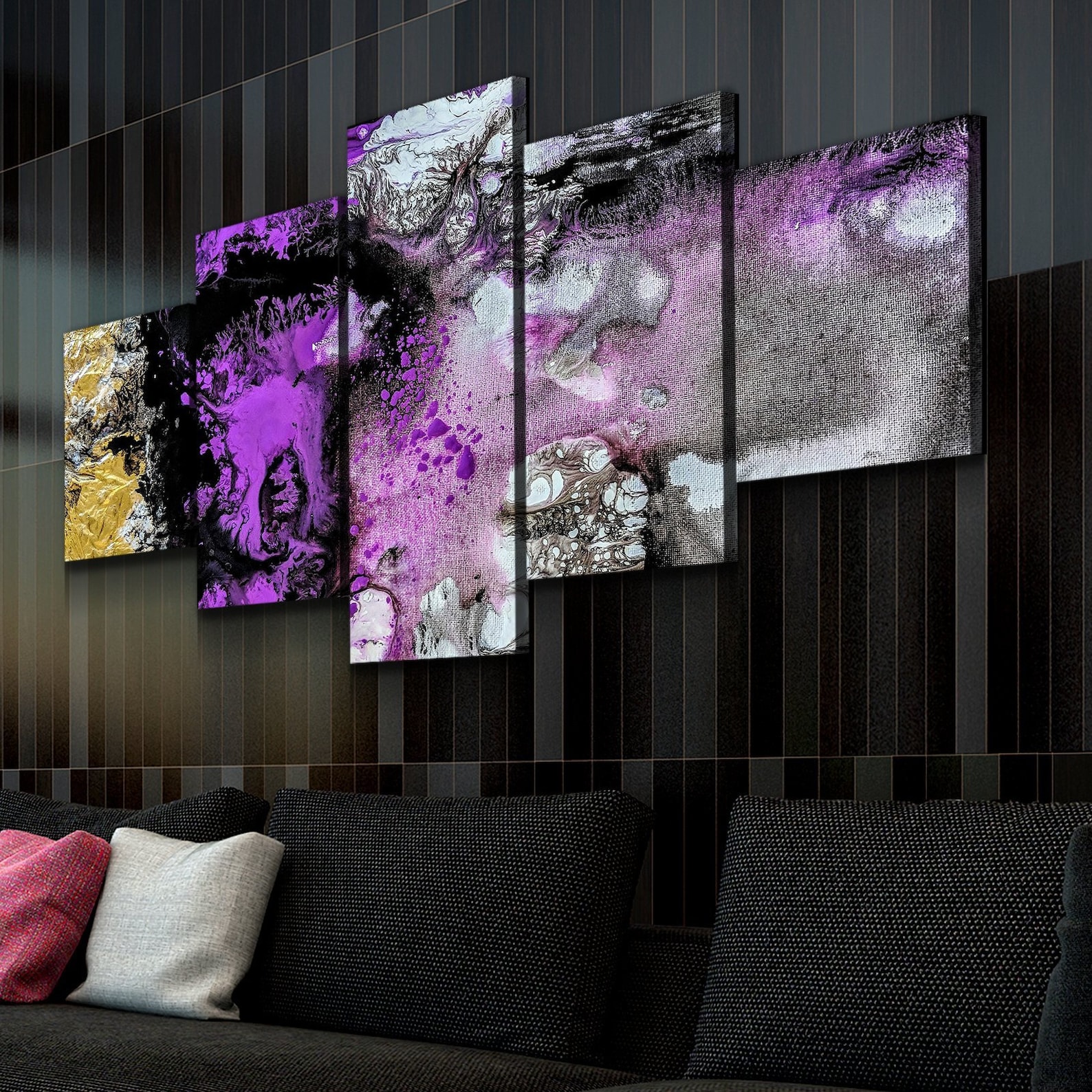 Purple Abstract Art Purple Wall Art Large Purple Art Large Etsy