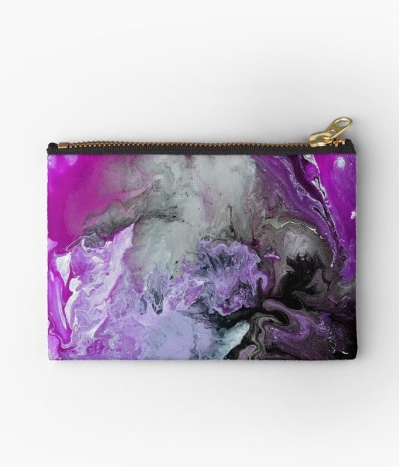 Key Holder Art Coin Purse Coin Purse Purple Art Art Pouch Art Wallet Card Holder Pouch Purse Wallet Lip Gloss Holder Zipper Pouch