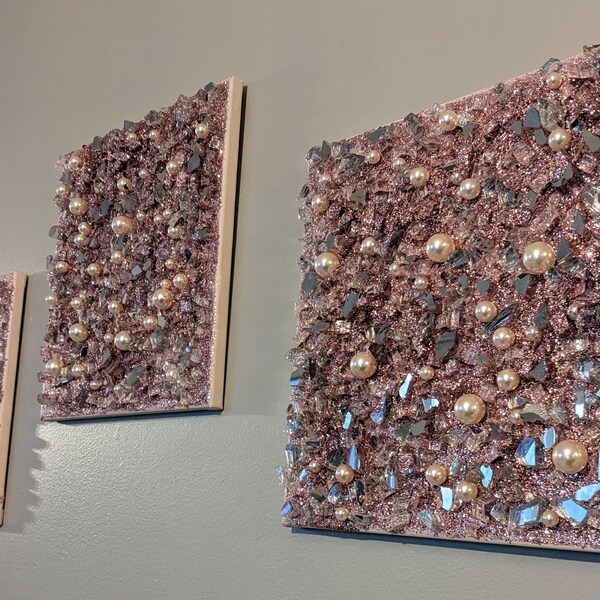 Pink Grey Wall Art Etsy