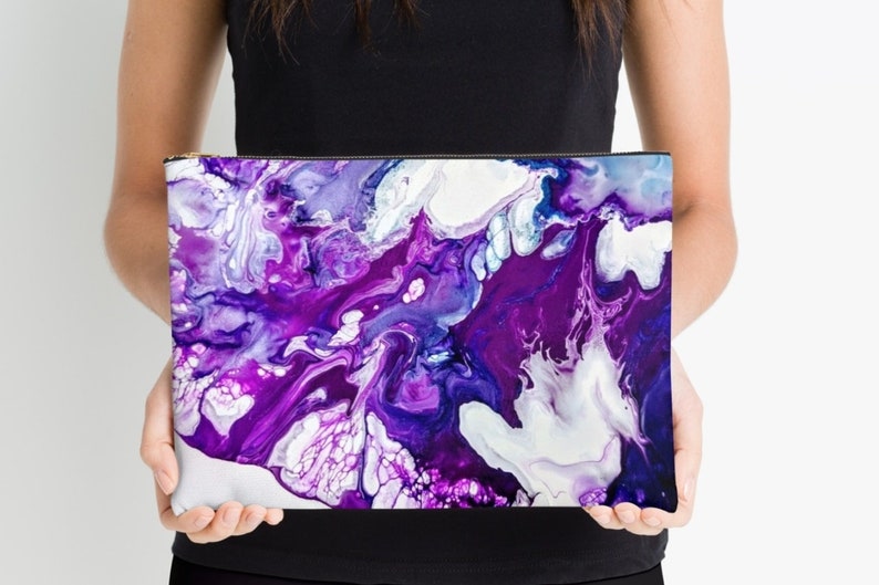 Art Wallet Card Holder Purse Art Pouch Wallet Pouch Zipper Pouch Coin Purse Art Coin Purse Purple Art Lip Gloss Holder Key Holder