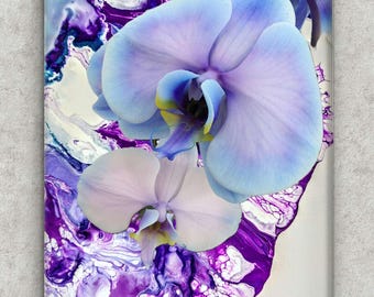Stunning Original Art Purple Orchid Flowers Orchids Modern Floral Design Canvas Print Home Decor Wall Art Wall Hanging Picture Flower Photo