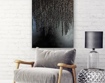 Glitter Painting, Glitter Art, Black Glitter Painting, Black Glitter Art, Abstract Painting, Abstract Art, Black Abstract Art, Modern Art