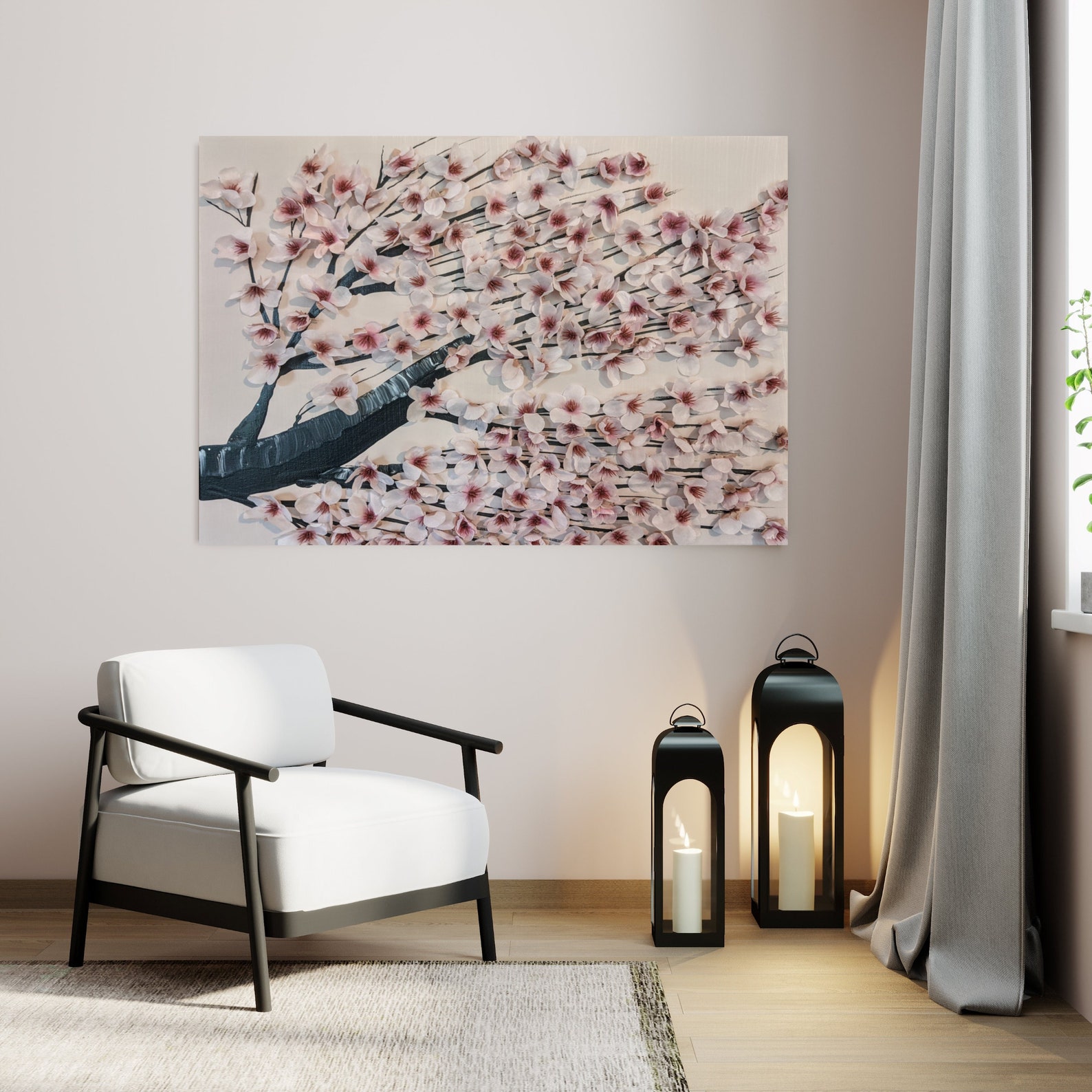 Cherry Blossoms Wall Art Flower Art Cherry Blossoms Art - Etsy