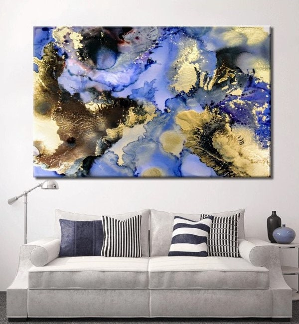 Light Blue Abstract Art Light Blue Wall Art Large Light Blue Etsy