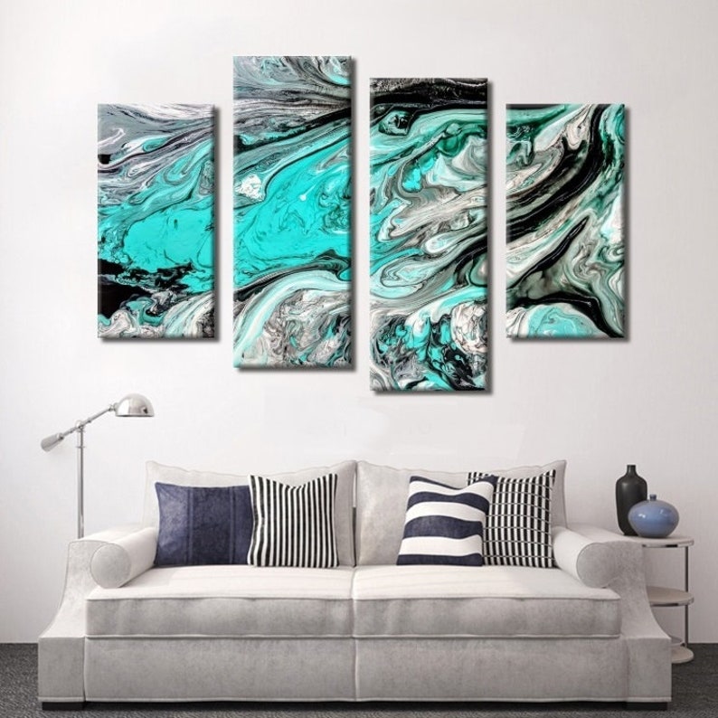 Mint Abstract Art Mint Wall Art Large Mint Art Large Mint Etsy