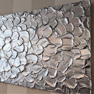 Silver Texture Painting, Abstract Painting, Metallic Painting, Silver Painting, Texture Painting, Minimalist Art, Textured Wall Art