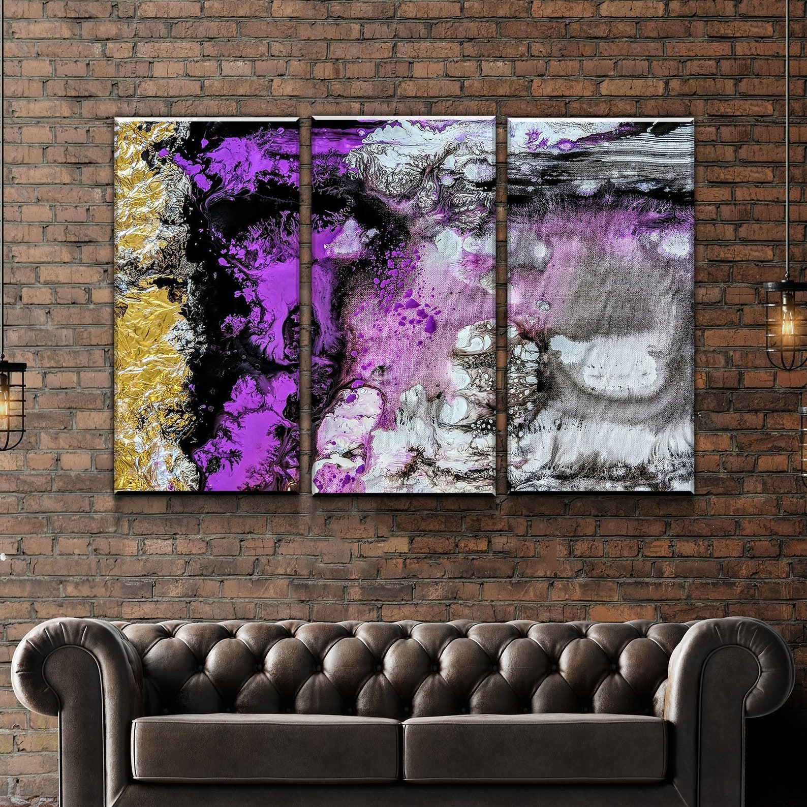 Purple Abstract Art Purple Wall Art Large Purple Art Large Etsy