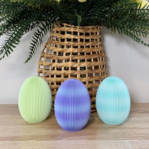 Ribbed Easter Eggs Decor – Modern 3D Printed