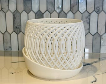 2X-Large Orchid Planter, Breathable Airflow Pot with Tray - 3D Printed