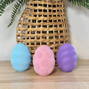 Textured Easter Egg – Modern Polka Dot/Straight/Swirl Easter Decor – 4 Inch Spring Table Decor –  Easter Display - 3D Printed