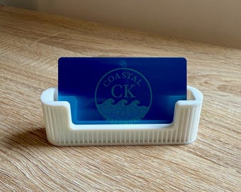 Minimalist 3D Printed Business Card Holder: Modern Office Desk Decor