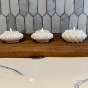 Modern Minimalist Tealight Candle Holders (3 Designs) – 3D Printed LED Candle Holder, Scandinavian Decor, Modern Home Accent, Gift Idea