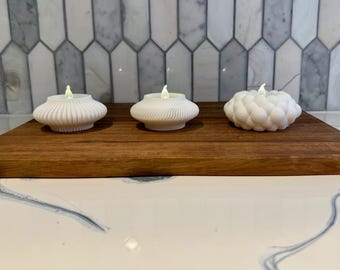 Modern Minimalist Tealight Candle Holders (3 Designs) – 3D Printed LED Candle Holder, Scandinavian Decor, Modern Home Accent, Gift Idea