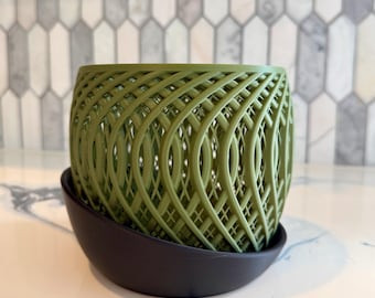 Large Orchid Planter with Drainage Tray, Breathable Plant Pot - 3D Printed