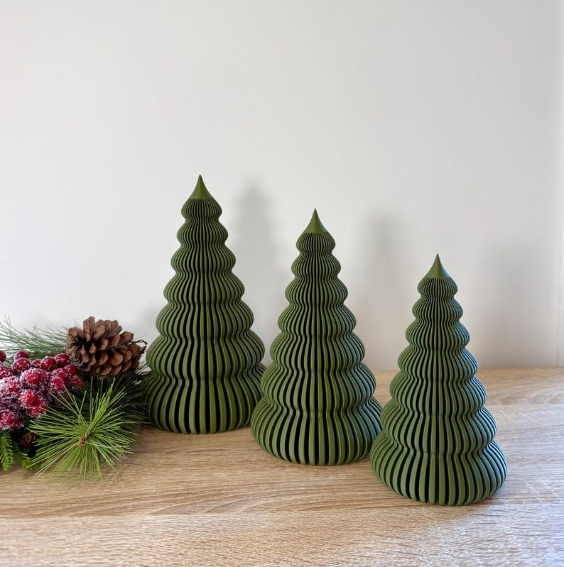 3D Printed Christmas Trees | Modern Ribbed Trees | 3 Sizes | Available ...