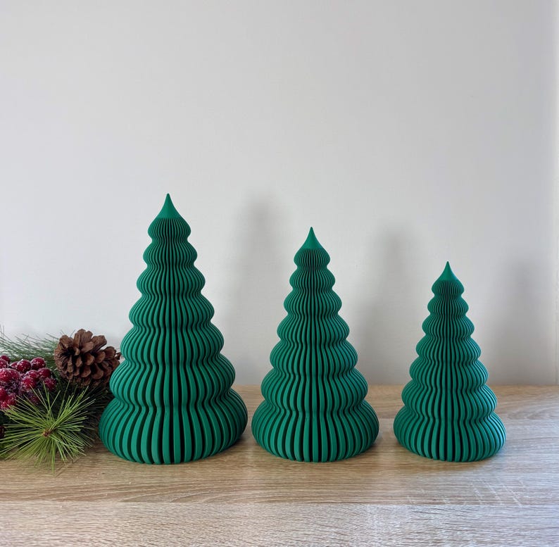 3D Printed Christmas Trees | Modern Ribbed Trees | 3 Sizes | Available ...