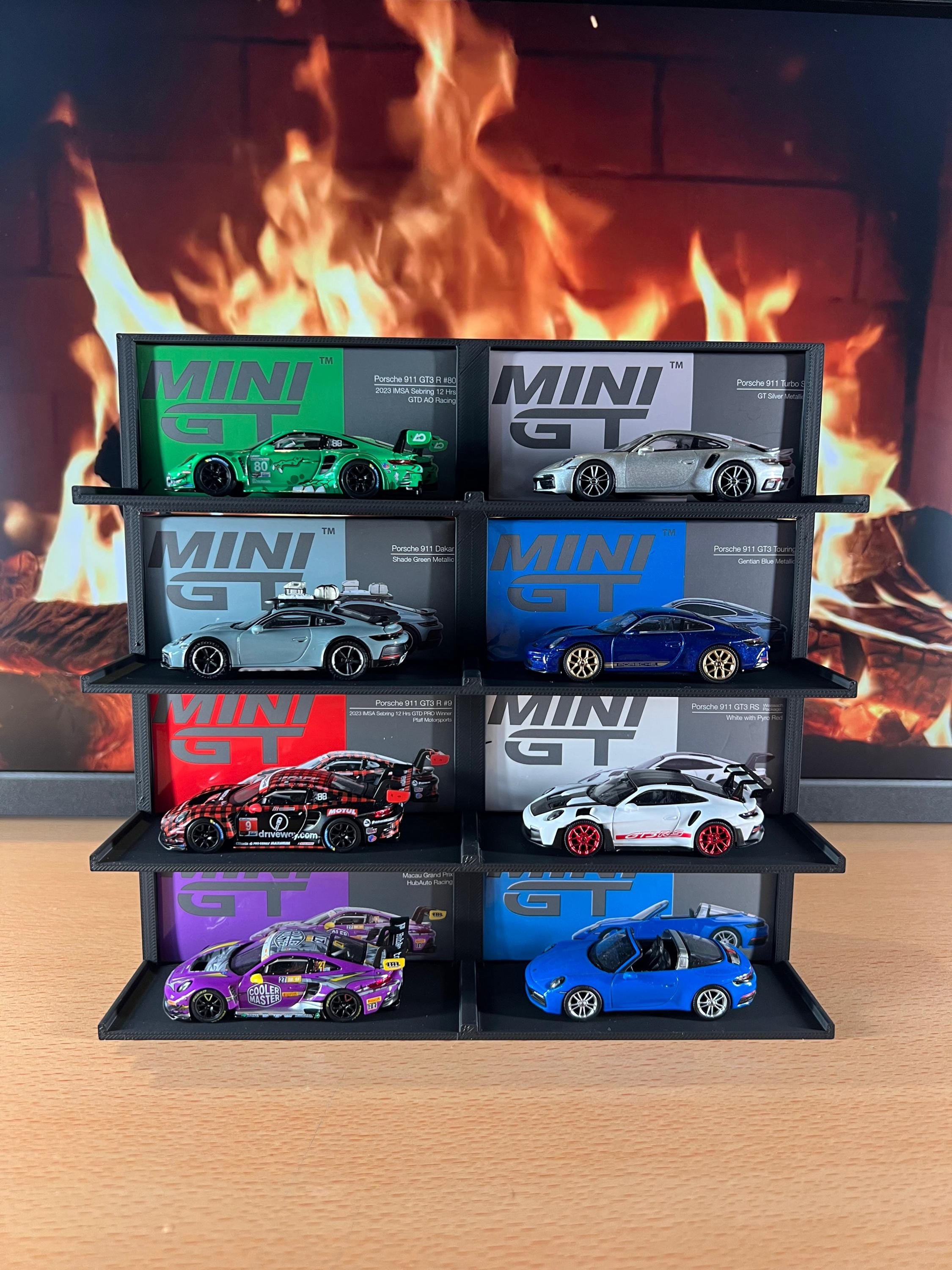 Digital File - Mini GT Diecast Car Display Stand – Fits 8 Boxed 1:64 Scale Models | Shelf for Collectors