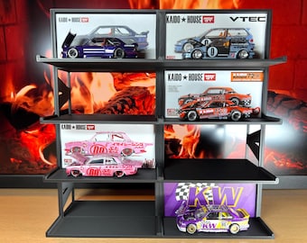 Kaido House 1/64 Scale Display Stand STL File – 8 Car Slots (Digital Download)