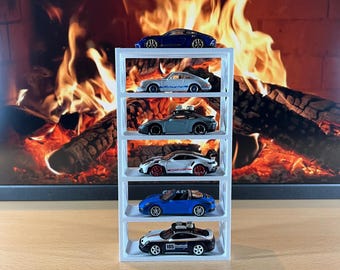 1/64 Hot Wheels, Matchbox & Diecast Car Compatible Display Stand Up To 6 Cars, Toy Car Storage, Organizer Garage.