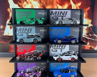 Mini GT Diecast Car Display Stand – Fits 8 Boxed 1:64 Scale Models | Shelf for Collectors