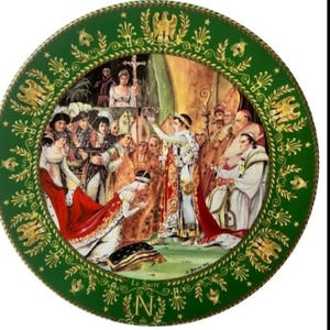 Imperial Limoges Wall Plate  Hand Painted Porcelain Commissioned for Napoleon  19th Century French Royal Art