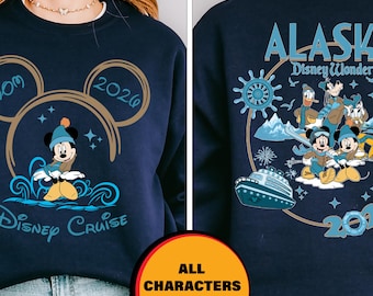 Disney Alaska Cruise Line Sweatshirt, Mickey and Friends Wonder Cruise Trip Hoodie, Disney Family Trip Group Sweater