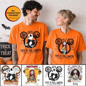 Nightmare Before Christmas Characters Halloween Shirt, Disney Jack Sally Oogie Matching T-shirt, Disneyland Spooky Family Vacation Tee