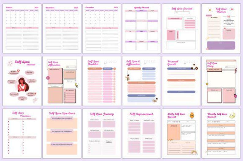 2025 Self Love Workbook | Printable PDF | Self Care Journal | Editable ...