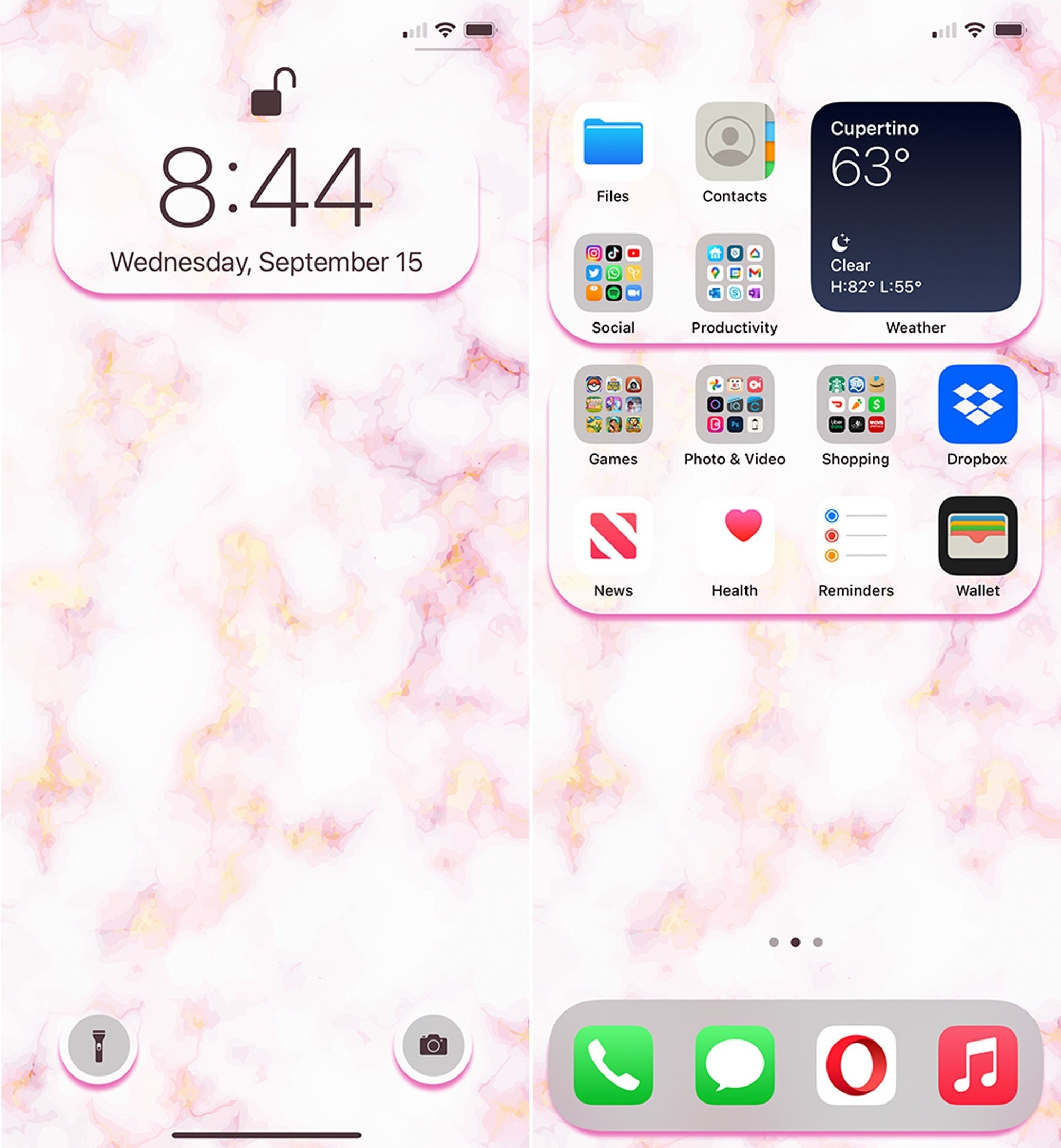 Pink Marble Cute Fun Gold Iphone Lock Screen Home Screen - Etsy