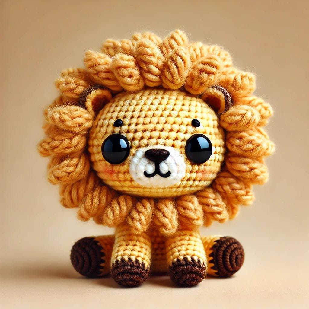 Crochet Lion Pattern PDF, Amigurumi Animal Toy, Easy Crochet Tutorial ...