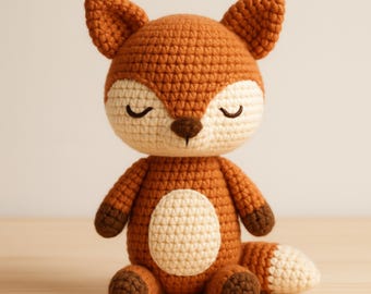 Patrón de amigurumi de zorro a crochet, tutorial para juguete de peluche del bosque (descarga en PDF)