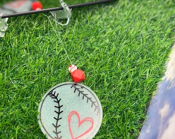 Baseball Car Charm | Baseball Mom Car Charm | Baseball Bag Tag | Personalized Baseball Ornament