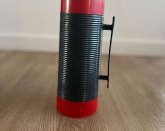 Vintage Red and Gray Aladdin Thermos  - One quart