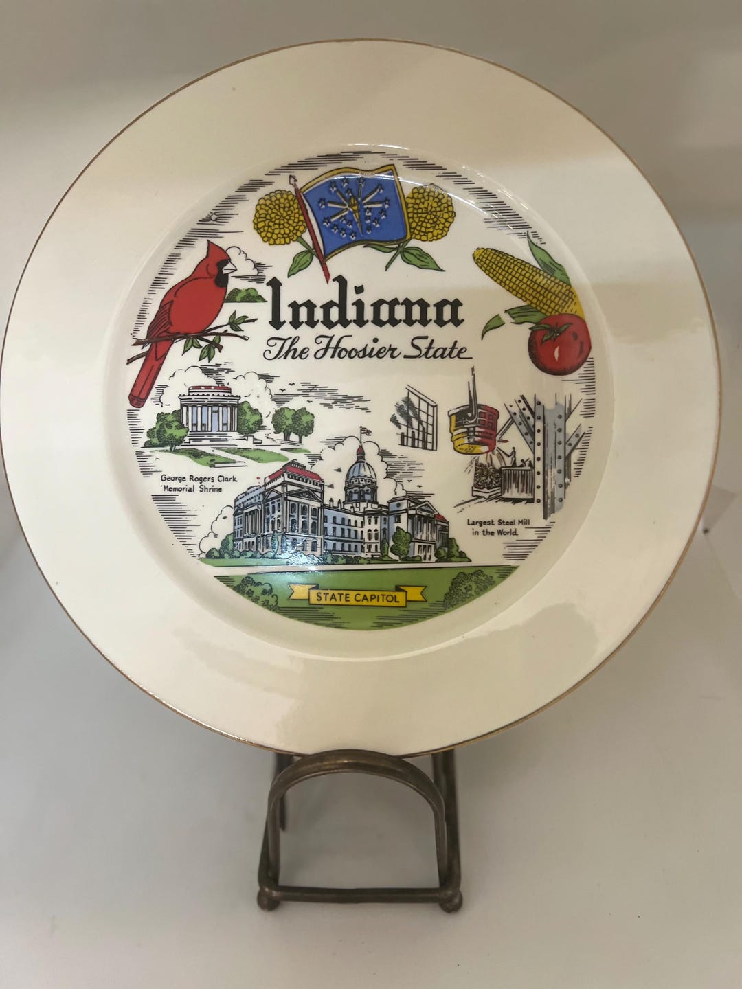 Vintage Indiana Souvenir Plate - Etsy