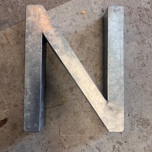 Vintage Aluminum Metal Letter &quot;N&quot;