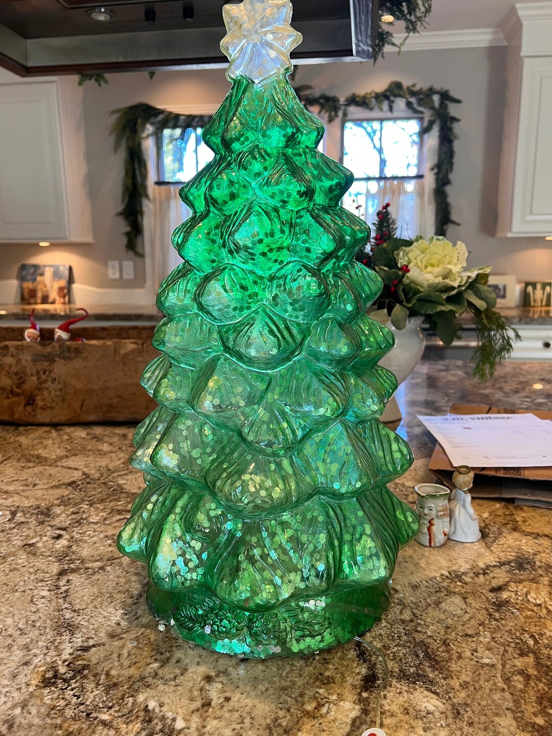 Vintage Christmas Lighted Tree Blow Mold Etsy