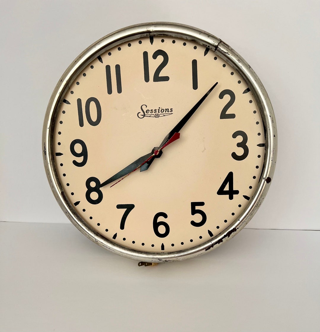 Retro Sessions School Wall Clock Etsy
