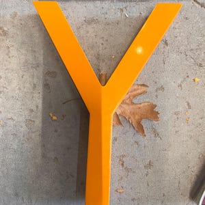 Letra "Y" de epoxi vintage, color amarillo brillante